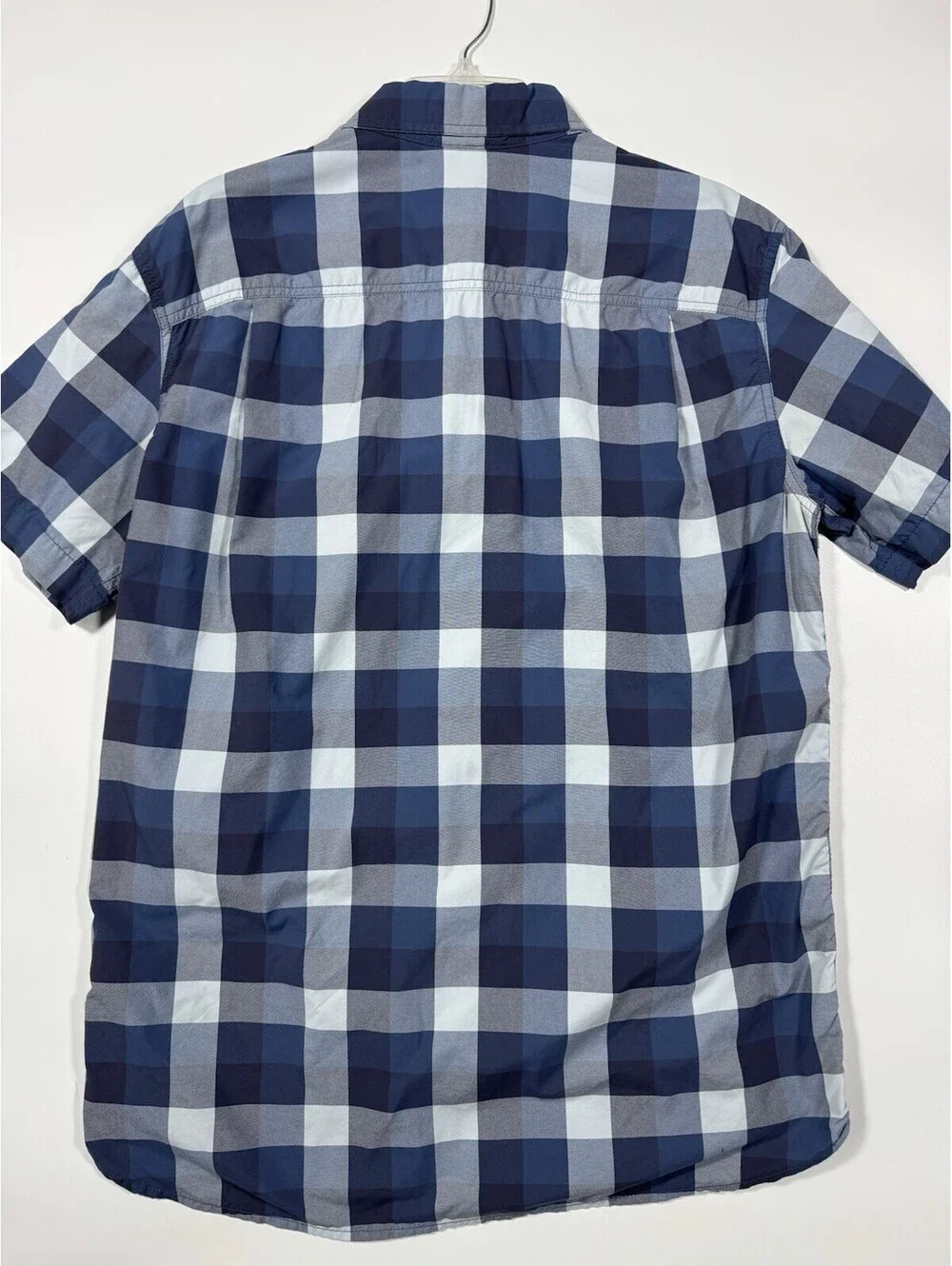 The North Face Plaid Short Sleeve Button Up Shirt Men’s Large Blue Gray